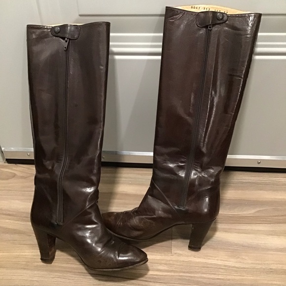 GUCCI Leather Vintage Boots Italy SZ 37/US 7 Made in Italy SN: 0047 313 103 37 - Picture 1 of 16